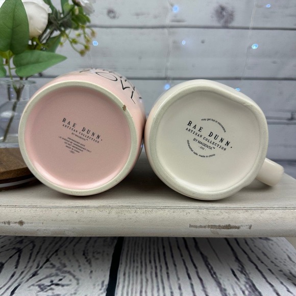Rae Dunn Pink Bunny Love Cellar and Some Bunny To Love Easter Mug Set - Picture 9 of 10